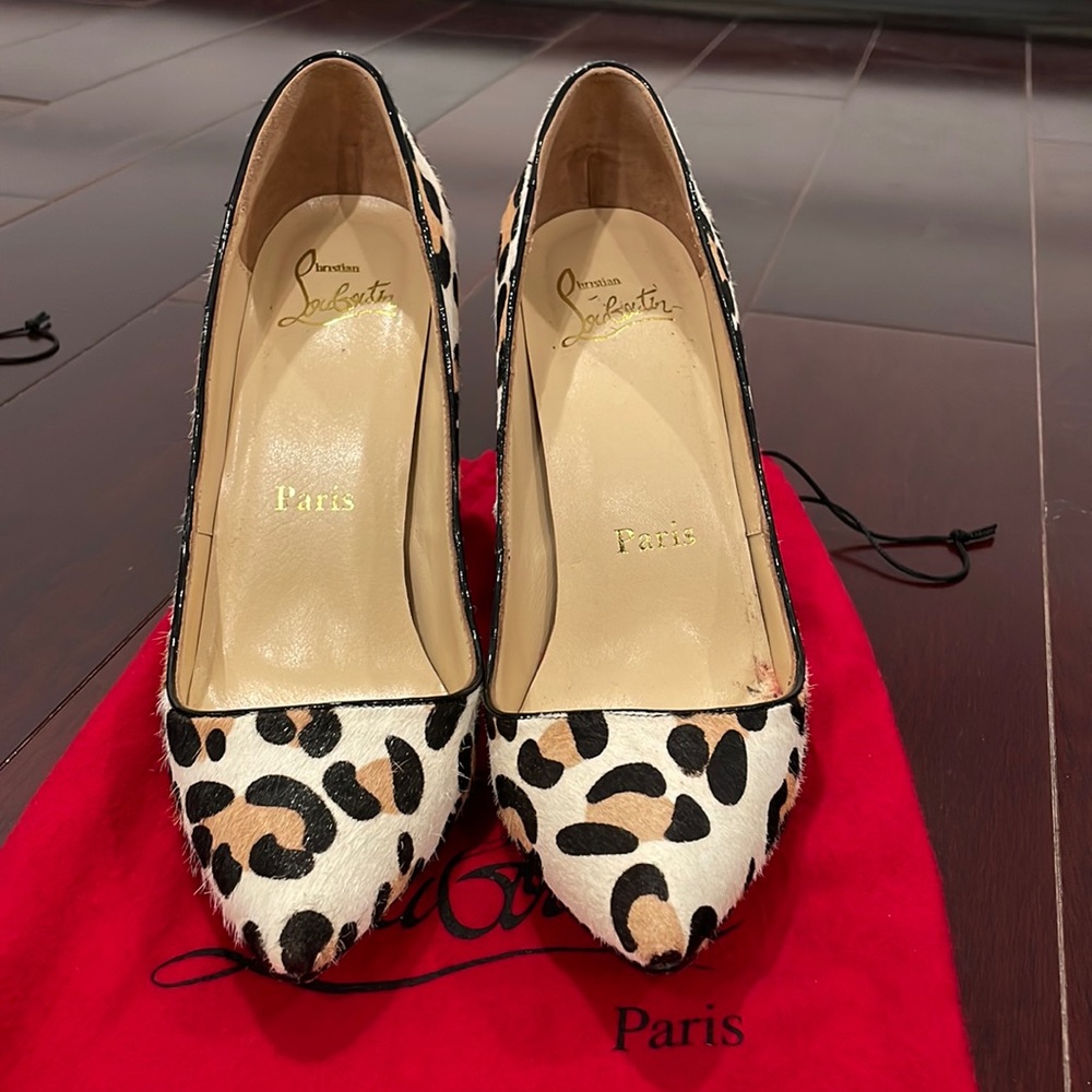 COPY - Christian Louboutin cheetah heels- dust bag included